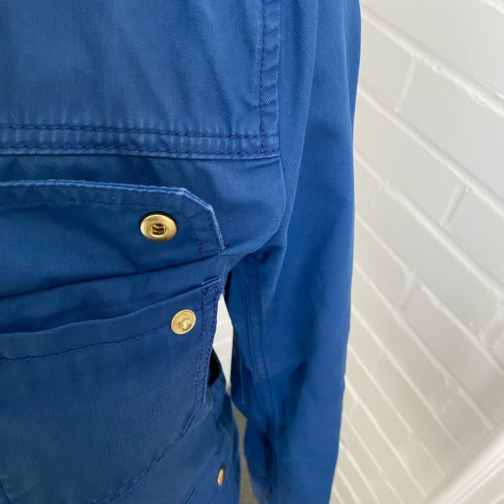 Women's Casual J. Crew Size M Cobalt Blue Jacket With Gold Accents - Picture 5 of 12